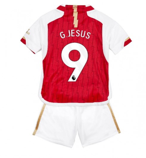 Arsenal Gabriel Jesus #9 Domácí dres pro děti 2023-24 Krátký Rukáv (+ trenýrky)